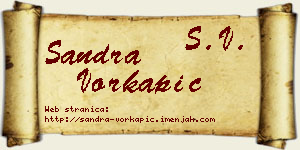 Sandra Vorkapić vizit kartica